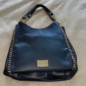 Black with gold chained tote bag